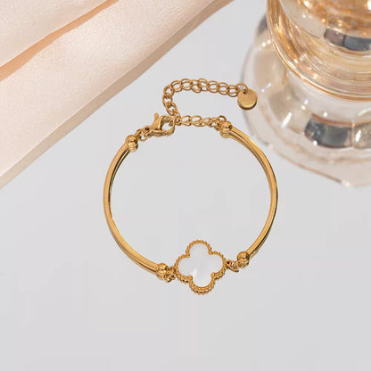 Chain Bracelet | SSCB076 | Four-leaf Clover White