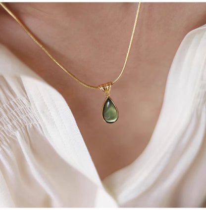 Necklace | SN158 | Green Water Drop