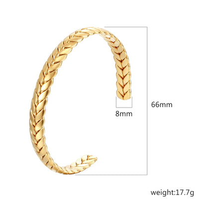 Cuff Bracelet | CB040 | Braided Leaf II
