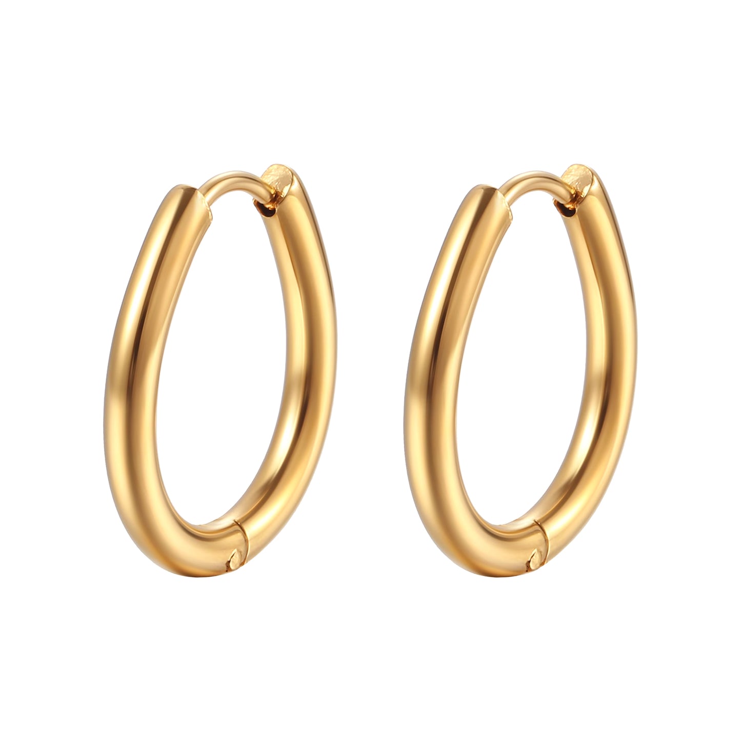 Shape Hoop Earring | Oval | Gold