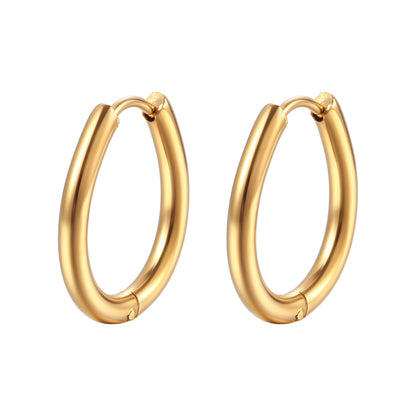 Shape Hoop Earring | Oval | Gold