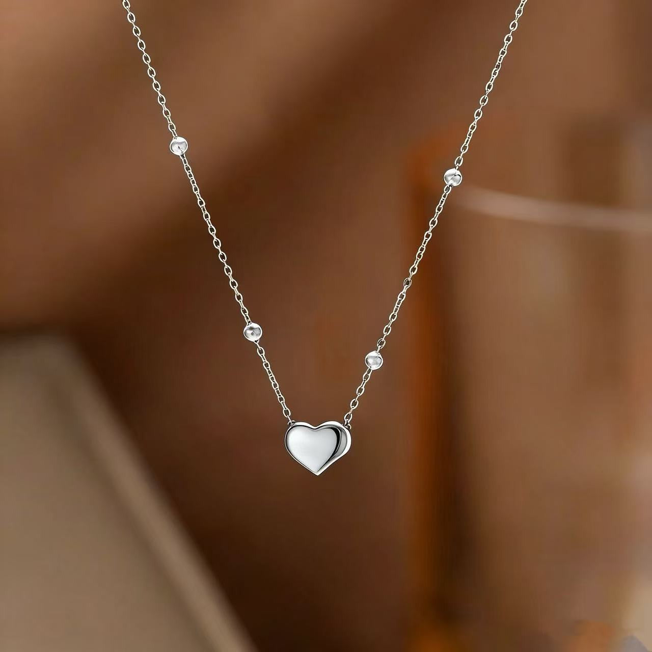 Necklace | SN071 | Heart-10 | Silver