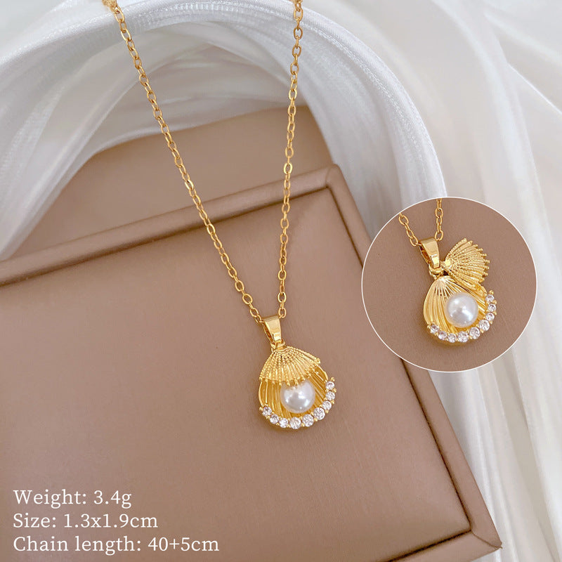 Necklace | SN153 | Stone Pearl Shell