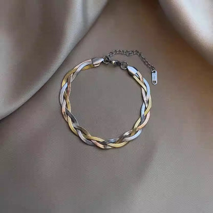 Chain Bracelet | SSCB075 | Twisted Three Color Layer