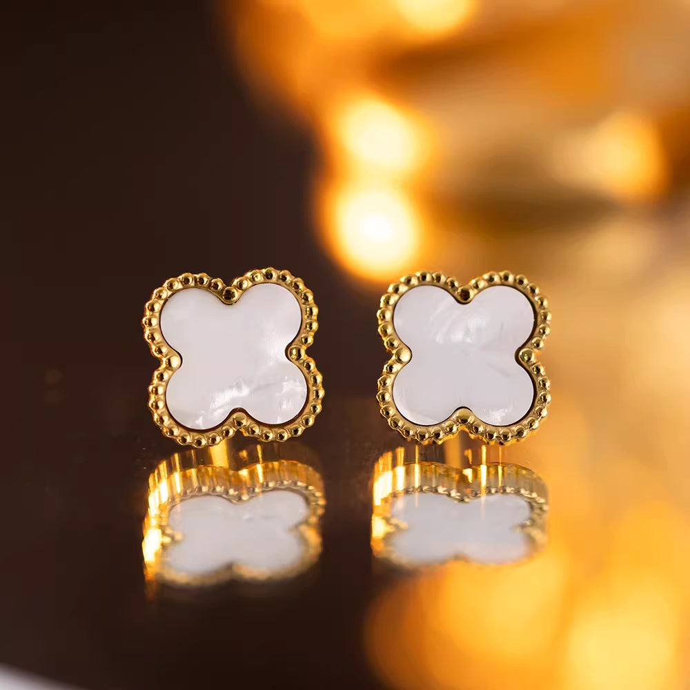 Clover Earrings | CE01 | White