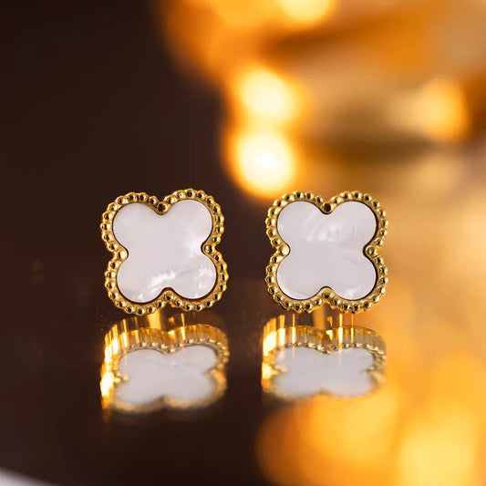 Clover Earrings | CE01 | White