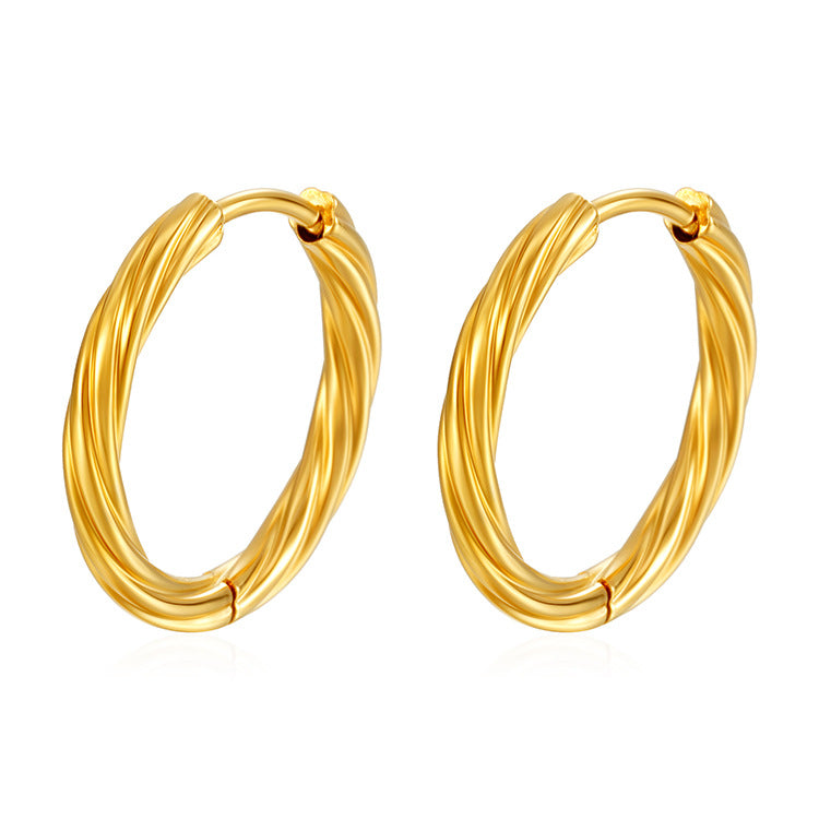 Hoop Earring | Twisted Hoop | 14mm | Gold