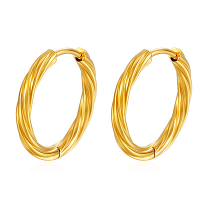 Hoop Earring | Twisted Hoop | 14mm | Gold
