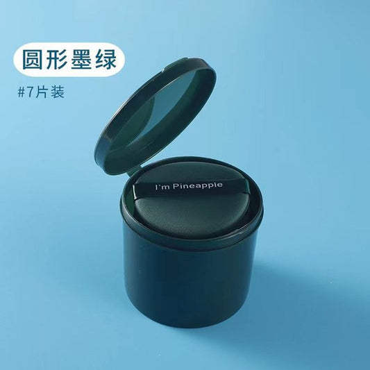 Powder Puff Air Cushion 7PC BOX : Round-Dark Green