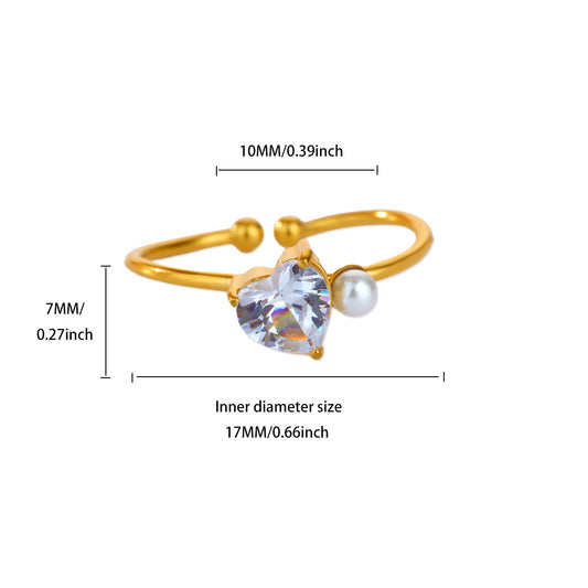 Stone Ring | SR264 | Heart White