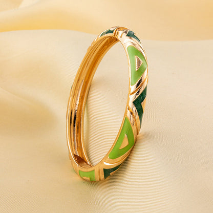 Enamel Bangle Bracelet | ENB02 | Dark Green