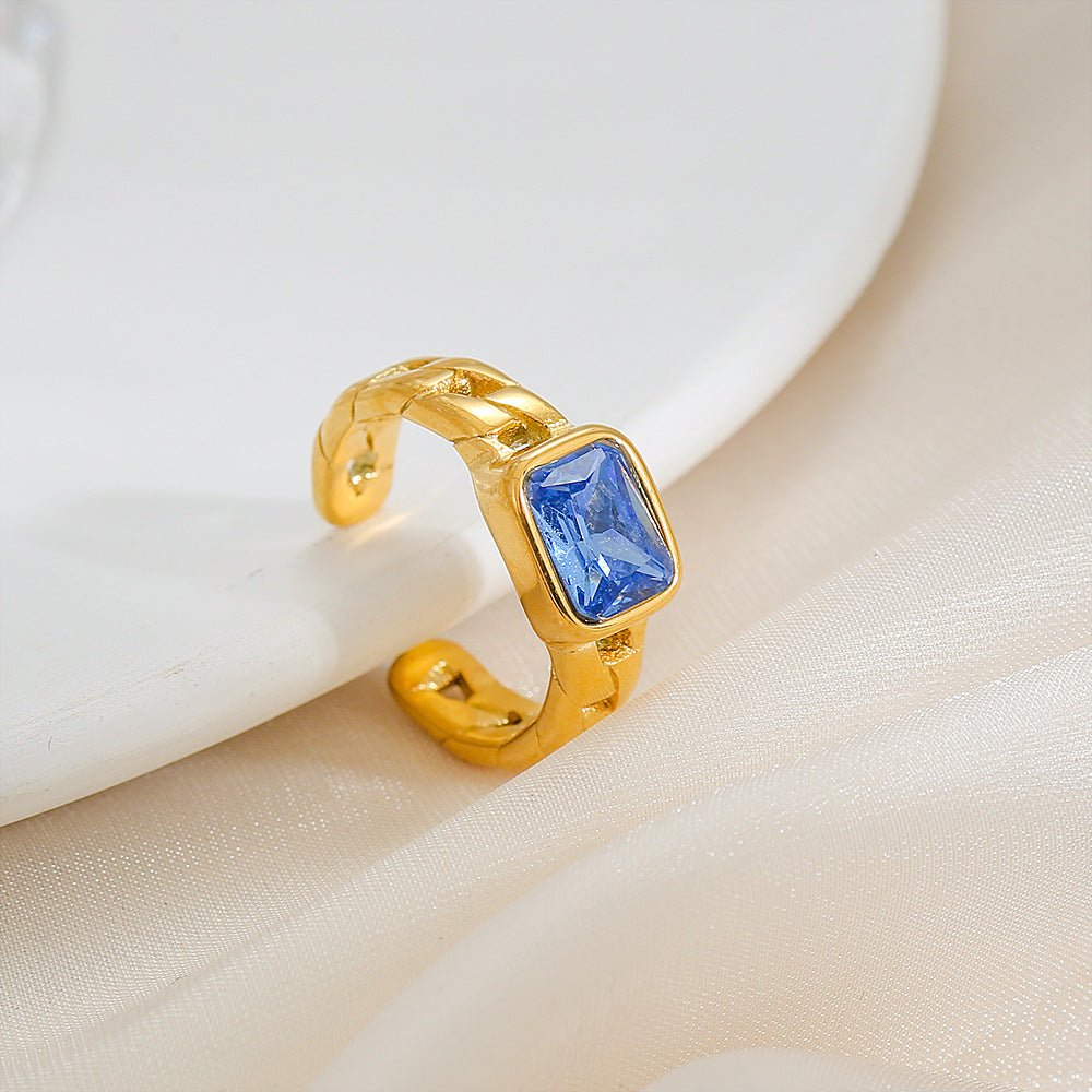 Statement Ring | SR162 | Blue Stone Gold