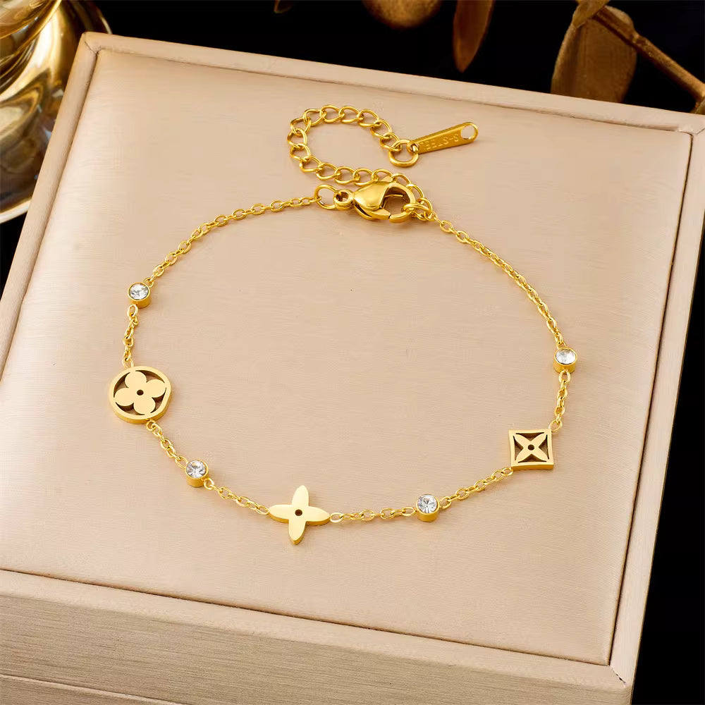 Chain Bracelet | SSCB058 | Geometric Motif