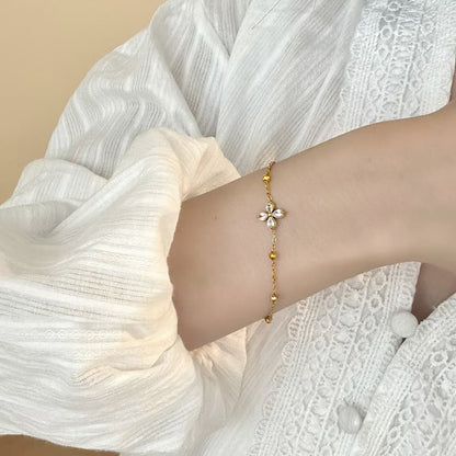 Chain Bracelet | SSCB093 | Four Leaf Diamond