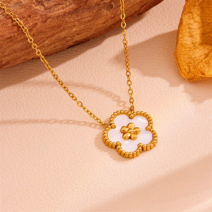Necklace | SN239 | Five Clover White