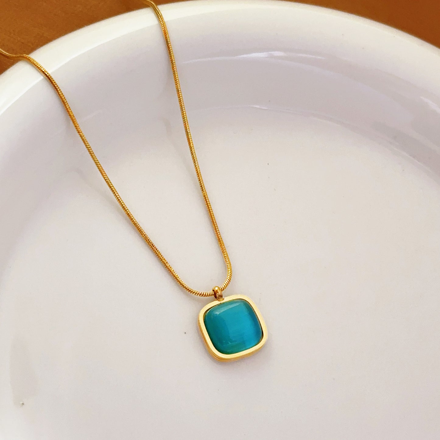 Necklace | SN271 | Sugar Square - Blue