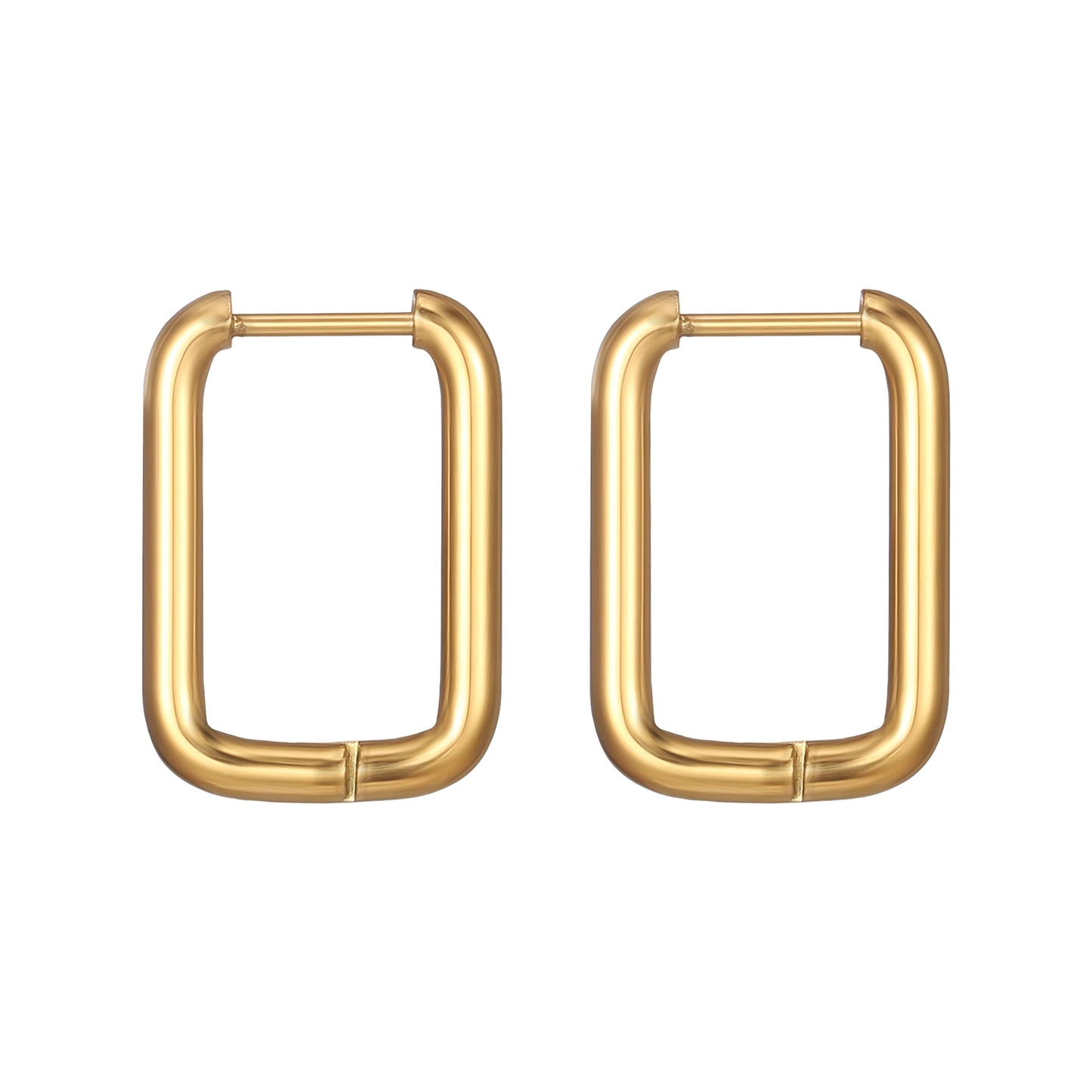 Shape Hoop Earring | Rectangle | Gold