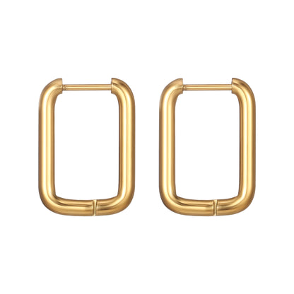 Shape Hoop Earring | Rectangle | Gold