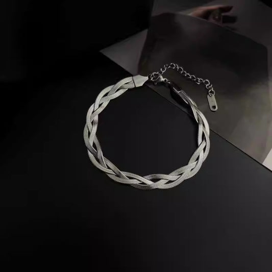 Chain Bracelet | SSCB075 | Twisted Silver