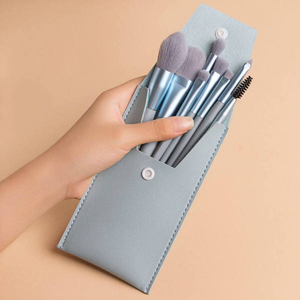 8-Piece Mini Makeup Brush Set | Blue