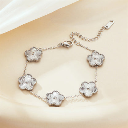 Chain Bracelet | SSCB114 | Five Clover Silver