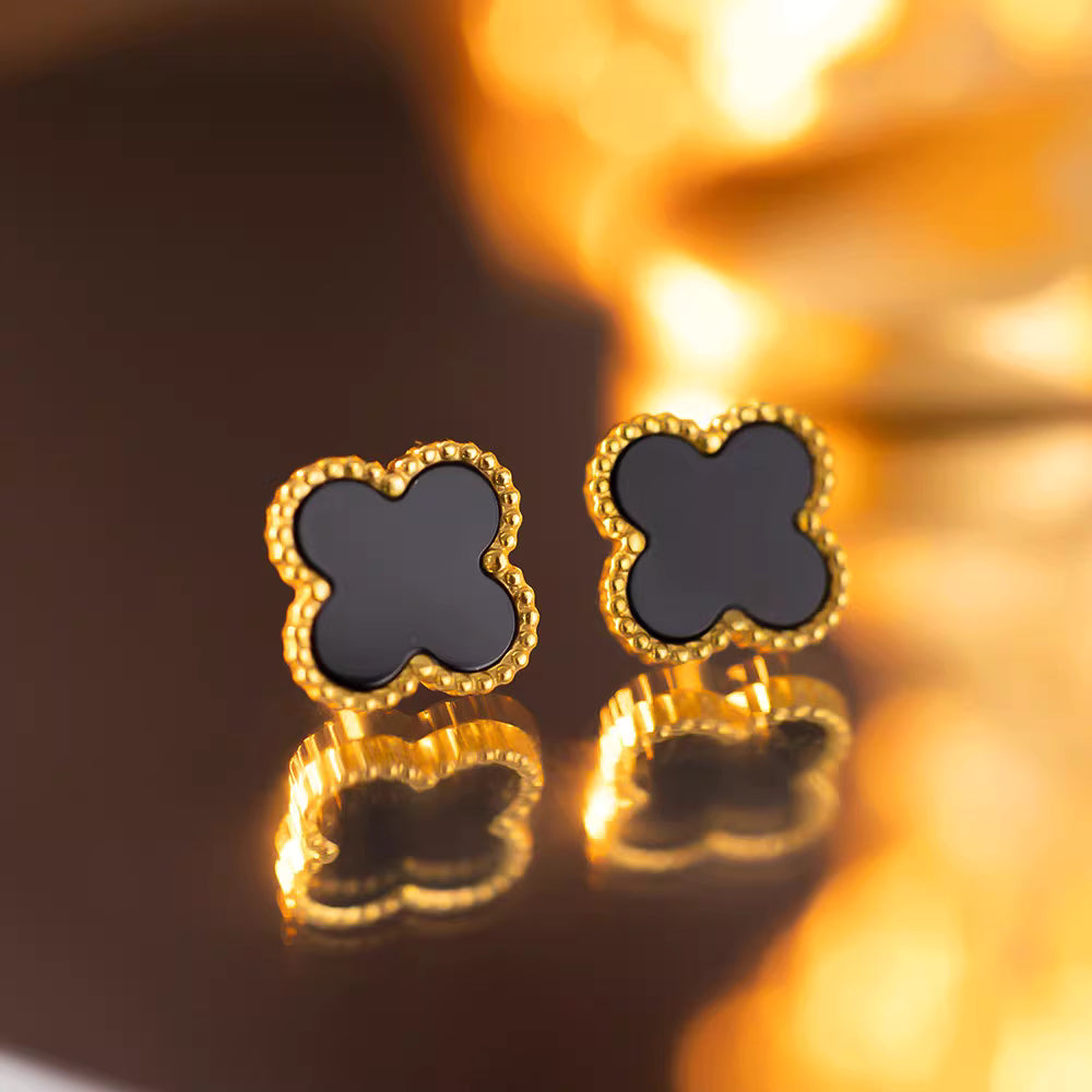 Clover Earrings | CE01 | Black