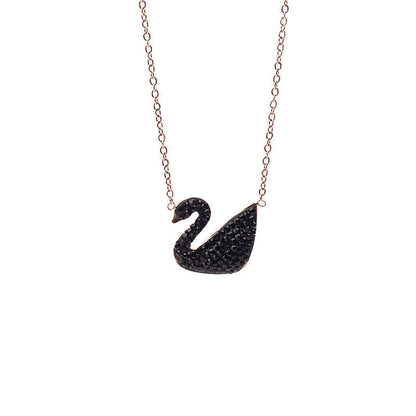 Necklace | SN165 | Black Swan | Rose Gold