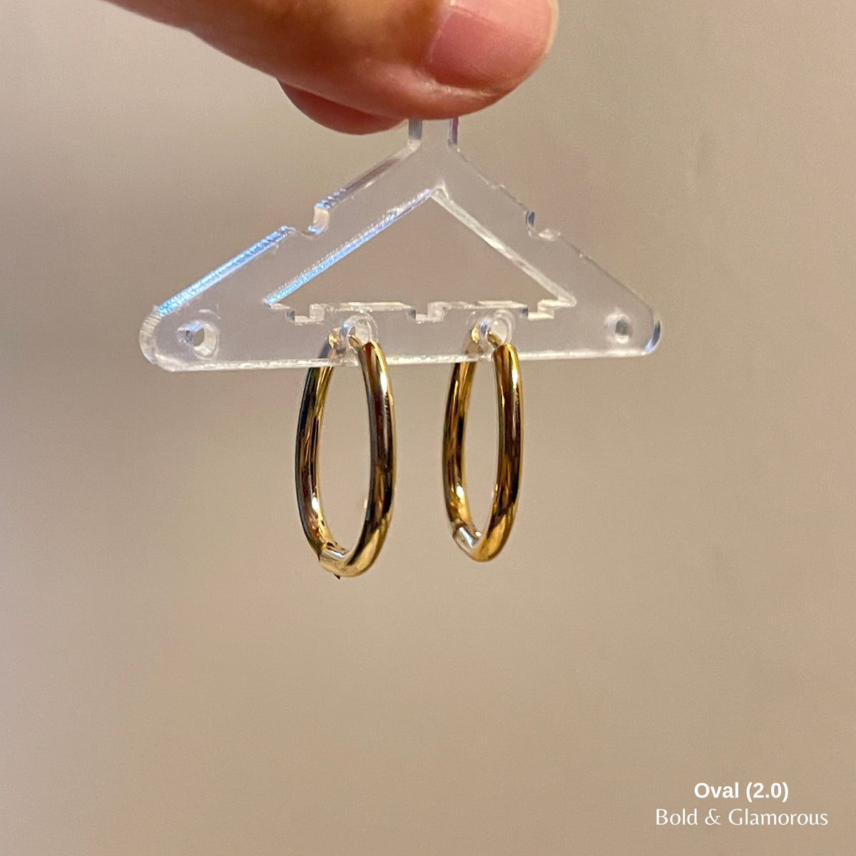 Shape Hoop Earring 2.0 | Oval | Gold