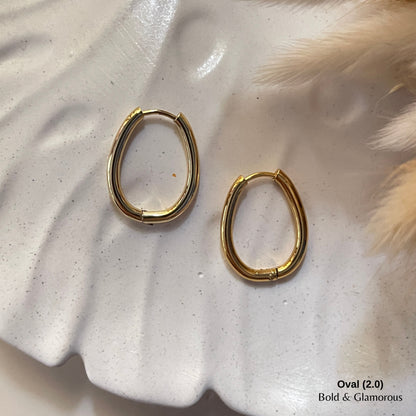 Shape Hoop Earring 2.0 | Oval | Gold