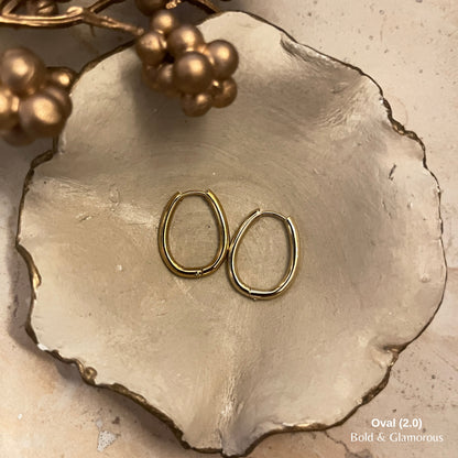 Shape Hoop Earring 2.0 | Oval | Gold