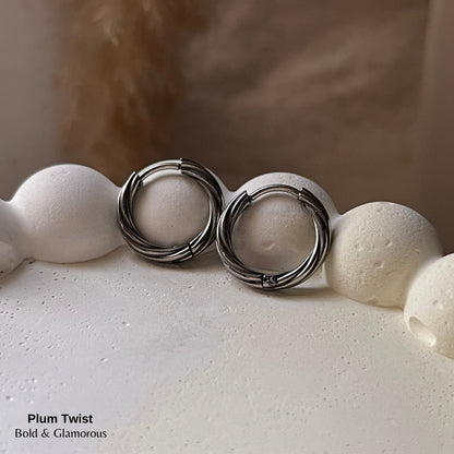 Hoop Earring | Plum Twist | Silver