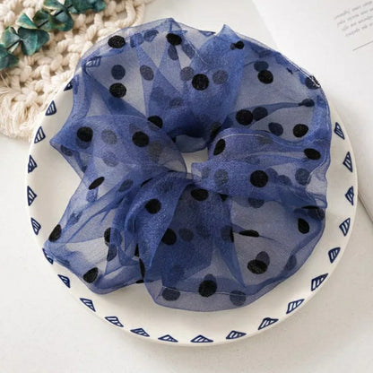 Polka Dot Netted Scrunchies | Dark Blue