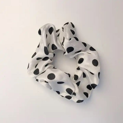 Polka Dot Scrunchies | White