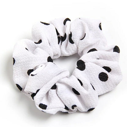 Polka Dot Scrunchies | White