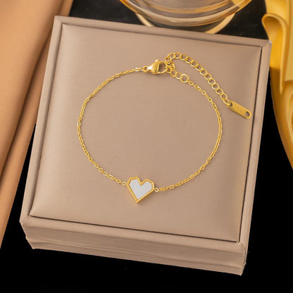Chain Bracelet | SSCB014 | Heart White