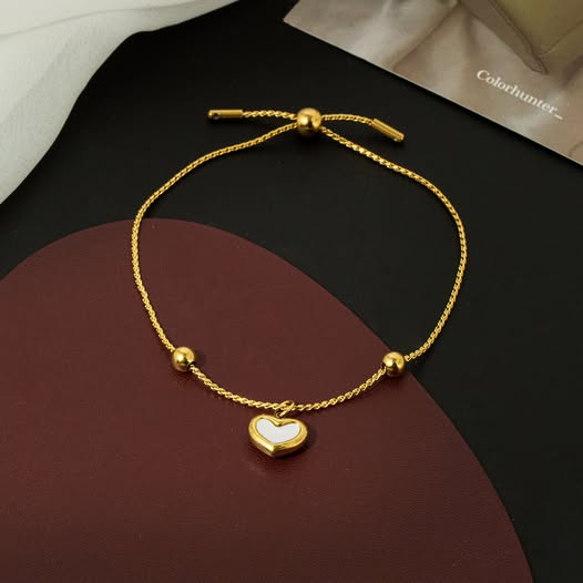 Chain Bracelet | SSCB044 | White Heart