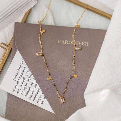 Necklace | SN068 | Dainty Drop | Rectangle