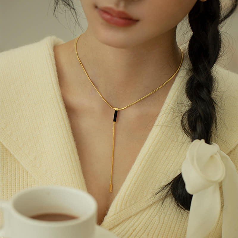 Necklace | SN260 | Black Tassel