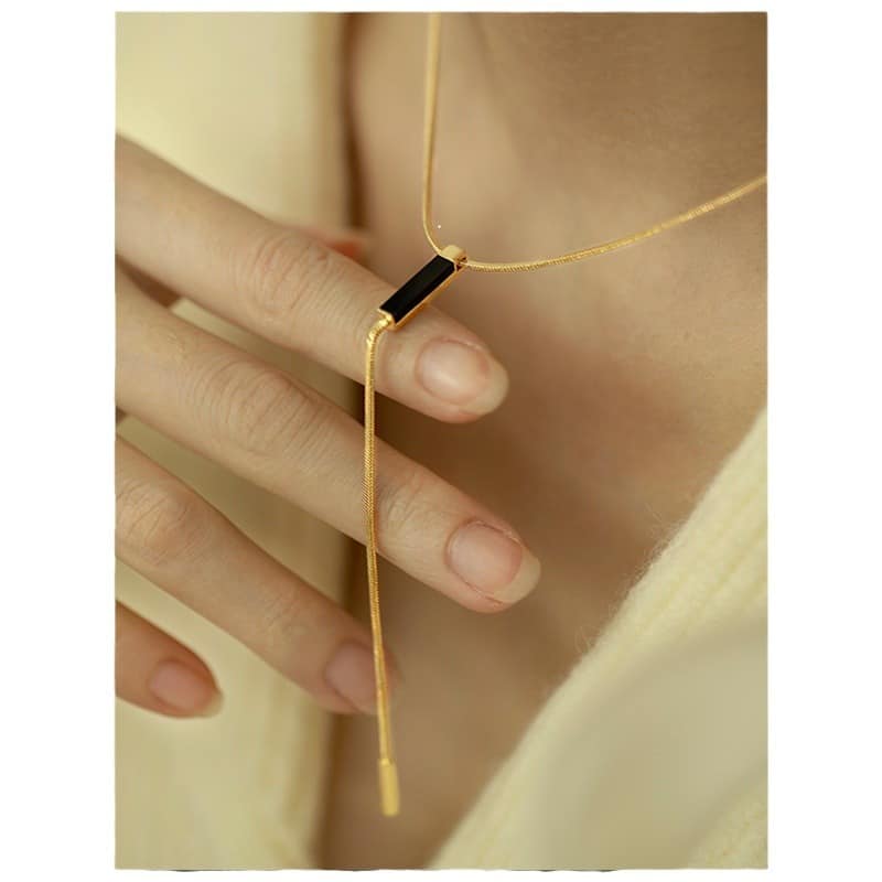 Necklace | SN260 | Black Tassel