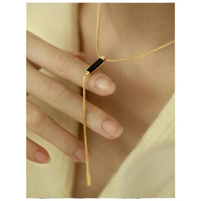Necklace | SN260 | Black Tassel