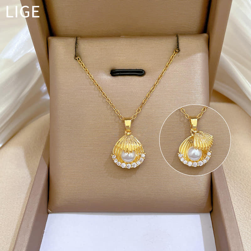Necklace | SN153 | Stone Pearl Shell