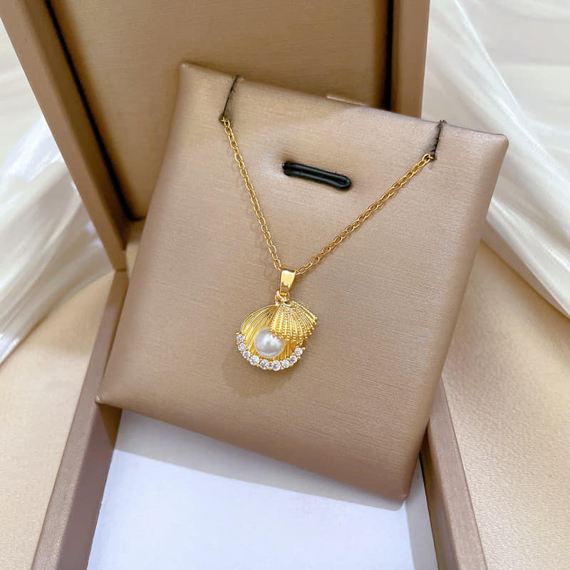 Necklace | SN153 | Stone Pearl Shell