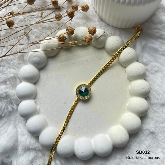 Chain Bracelet | SB032 | Gold Green