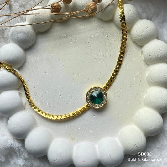 Chain Bracelet | SB032 | Gold Green