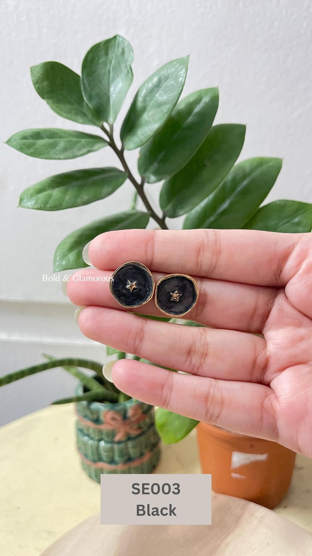 Oil Drip Earring | SE003 | Black