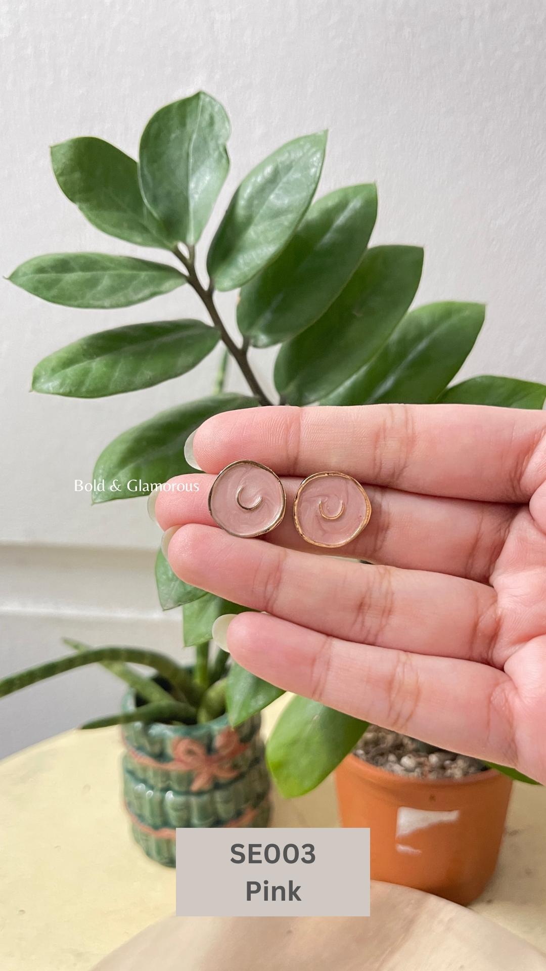 Oil Drip Earring | SE003 | Pink