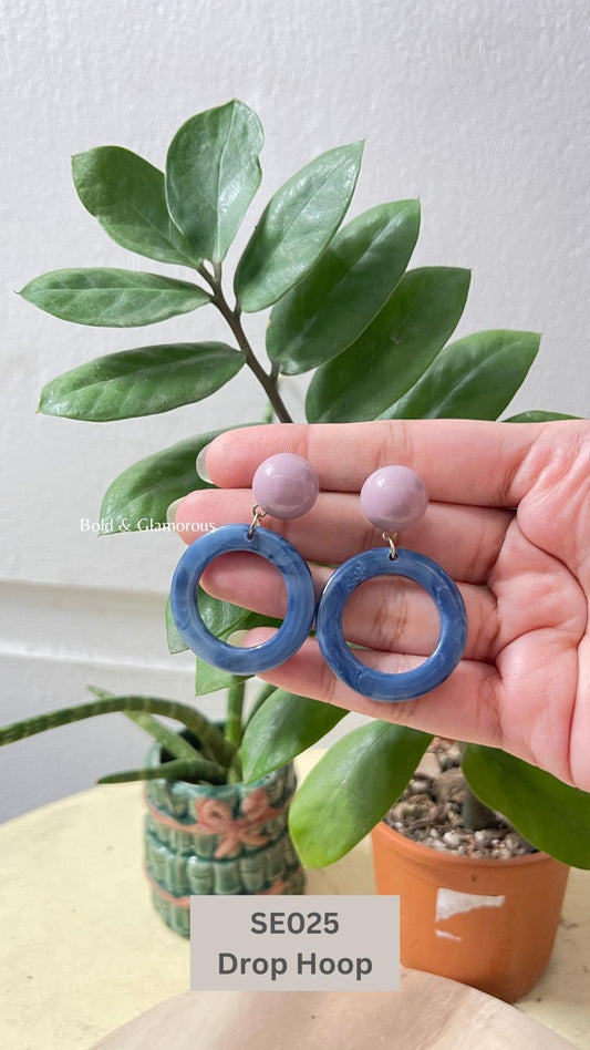 Something Blue Earring | SE025 | Drop Hoop
