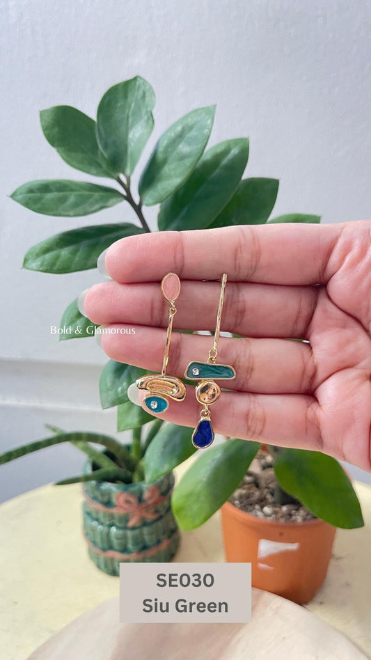 Irregular Asymmetric Earring | SE030 | Siu Green