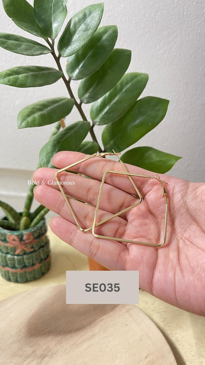 Geometric Big Hoop Earring | SE035