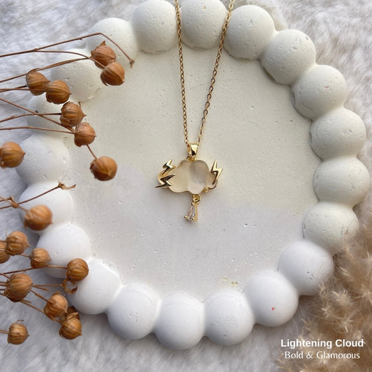 Necklace | SN101 | Lightening Cloud | Gold